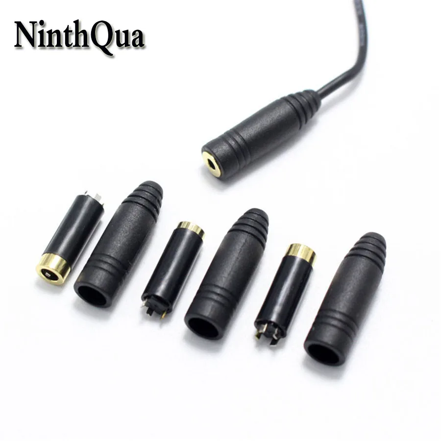 

2pcs 2.5mm 3.5mm Stereo Headset Plug jack 3 4 pole Audio Plugs Jack Adaptor Extension Cord DIY Connector
