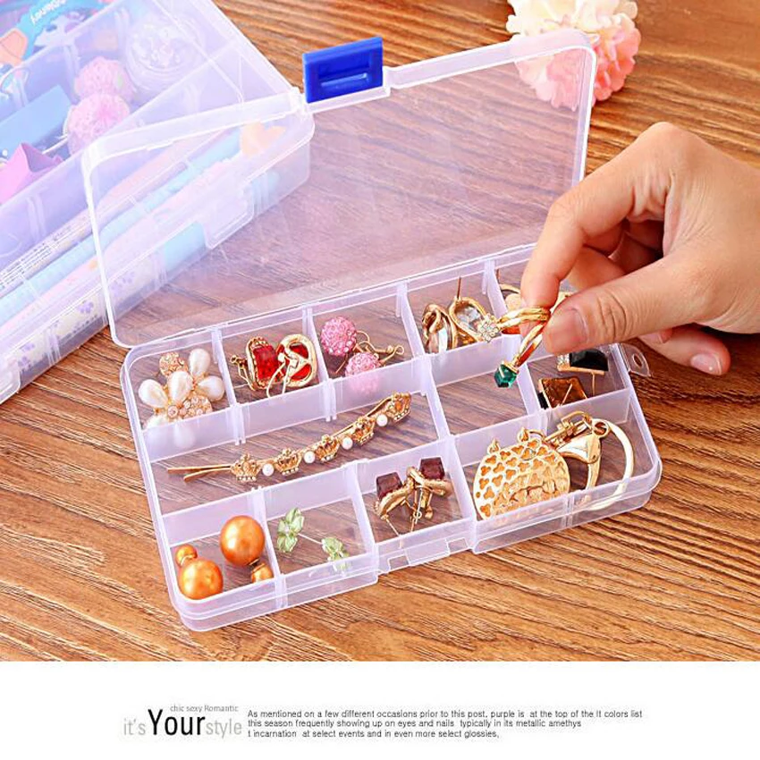 1PC New 24 Slots Cells Portable Jewelry Tool Box Container Ring Electronic Parts Screw Beads Component Storage Box