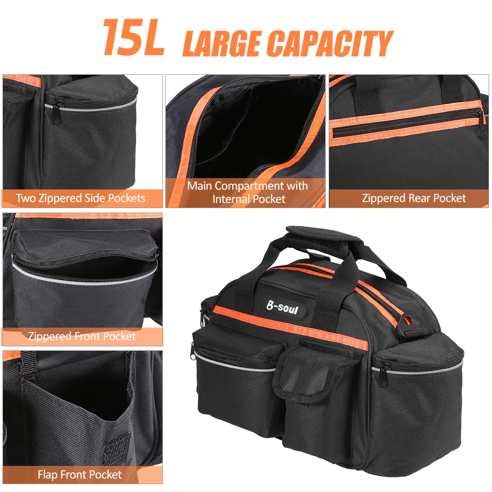 Discount B-SOUL 15L Bike Rear Seat Bag Rack Trunk Basket Pannier Bag Cycling Luggage Storage Case Shoulder Handbag 27 Discount B-SOUL 15L Bike Rear Seat Bag Rack Trunk Basket Pannier Bag Cycling Luggage Storage Case Shoulder Handbag 27