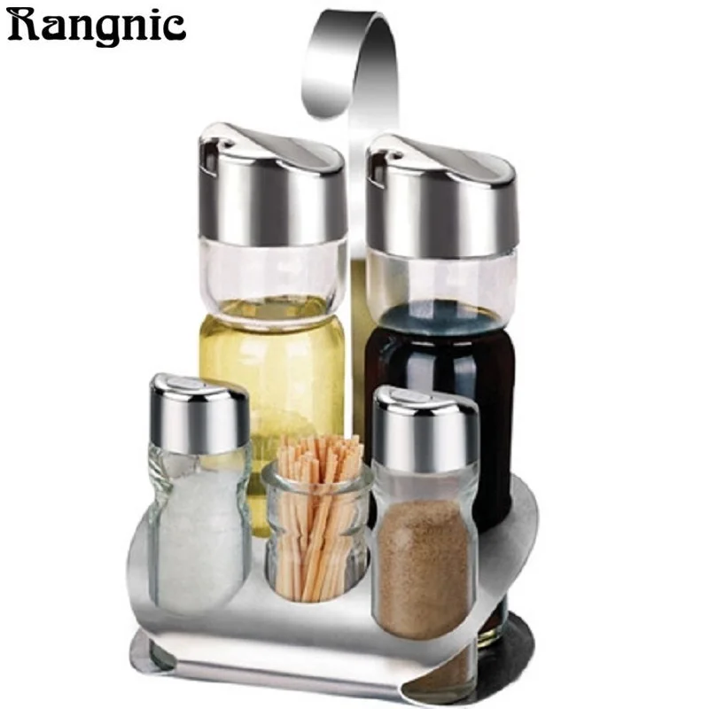 Rangnic Salt pepper Shaker Set Condiments Door Stainless Steel Spice
