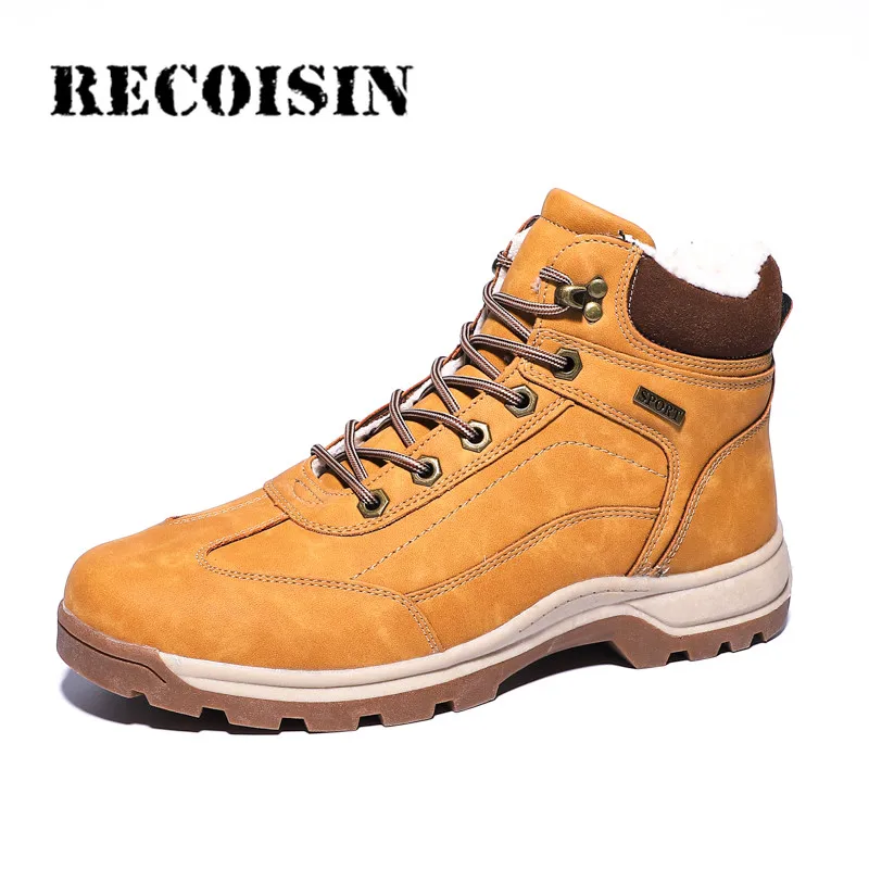 

Winter Men Hiking Shoes Outdoor Hunting Climbing Work Boots Man Non-Slip Mountain Shoes Camping Sneakers Men Plus Size 39~46