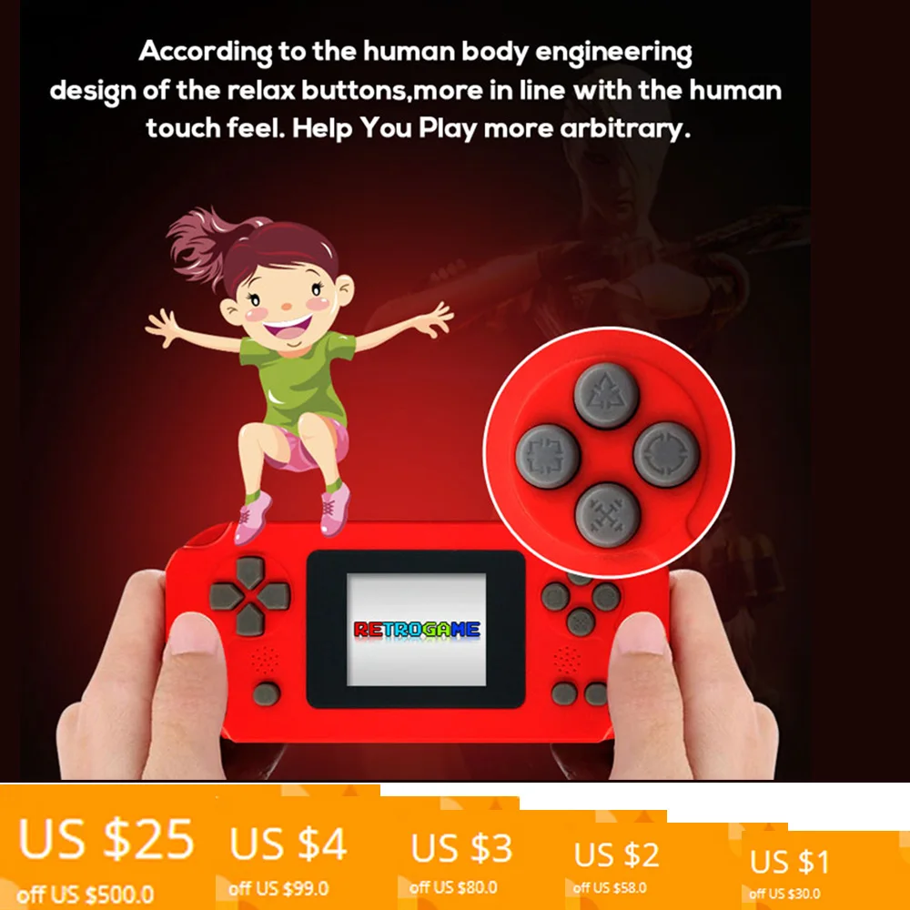 

8 Bit Mini Retro Handheld Built-in 268 Classic Games Game Console Portable Game Machine Screen Game Player Gift for Kids #s0