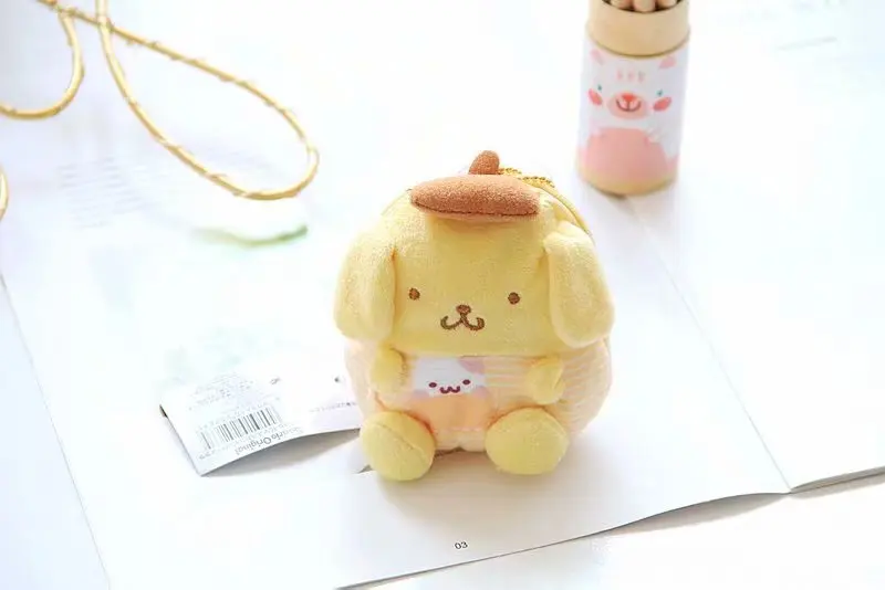 Sanrio, Hello Kitty My Melody Cinnamoroll Pom Purin мультфильм плюшевые портмоне сумки милая цепочка для ключей бумажник сумка для девочек Подарки - Цвет: 8