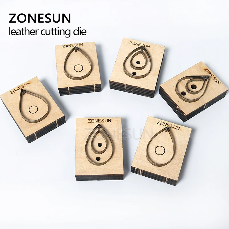 Billige ZONESUN Leder Ohrring Schneiden Sterben Drop Form Papier Kunst Leder Dekoration Werkzeug Für Stanzen Maschine DIY Handwerk Cutter