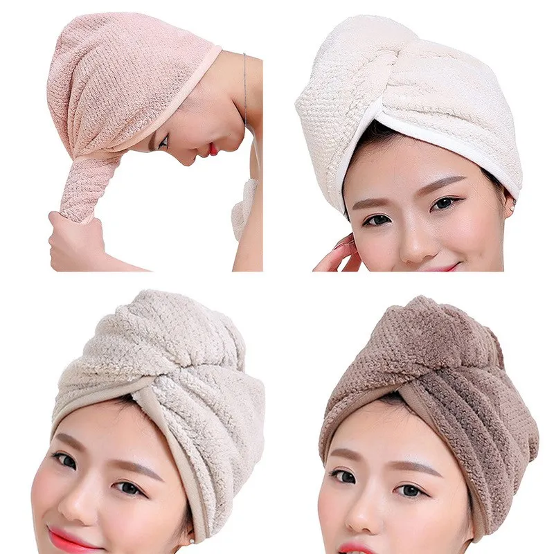 

Super Absorbent Hair Drying Towel Turban Bathing Cap Bathrobe Hat Head