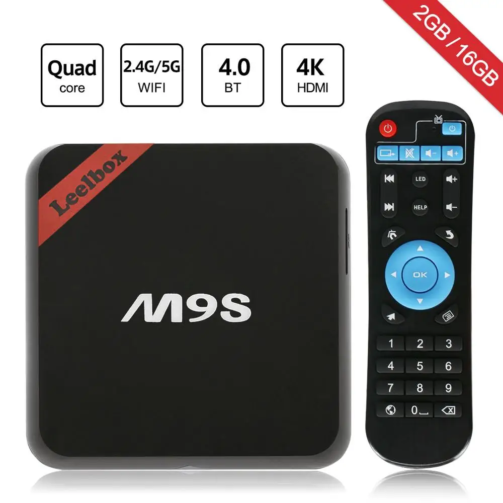 Leelbox M9S Android ТВ-бокс 6 0 Smart tv BOX 2 Гб 16 Amlogic S812 четырехъядерный 4 ГГц WiFi телеприставка