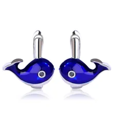 Dazz Kawaii синий кит маленькие серьги-гвоздики D крючки уха шпильки для пирсинга Pendientes Для женщин эмаль животных медная серьга Aretes