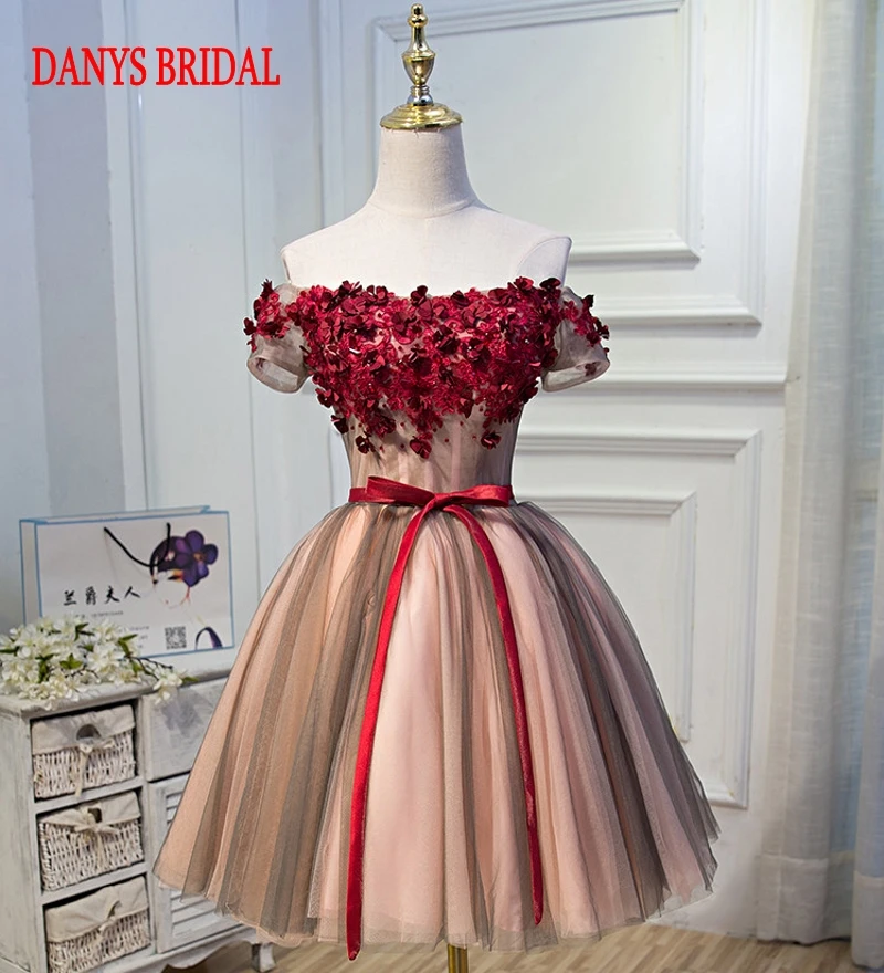 

Short Prom Dresses for Girls kleider Tulle Off Shoulder Women Formal Evening Dresses for Graduation promkleider