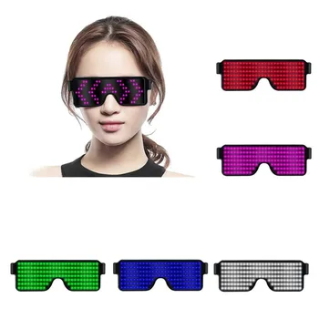 

5 colors Quick Flash Led Party Glasses USB charge Luminous Glasses Christmas Concert light Toys Golw Sunglass for Party decor
