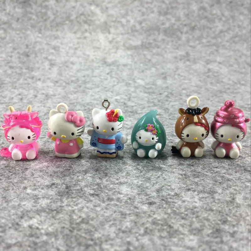 150pcs/lot 1.5-2.5cm mini Hello Kitty Action Figures Plastic PVC Birthday Christmas Toy Children Kids Home Decor Collectible Toy