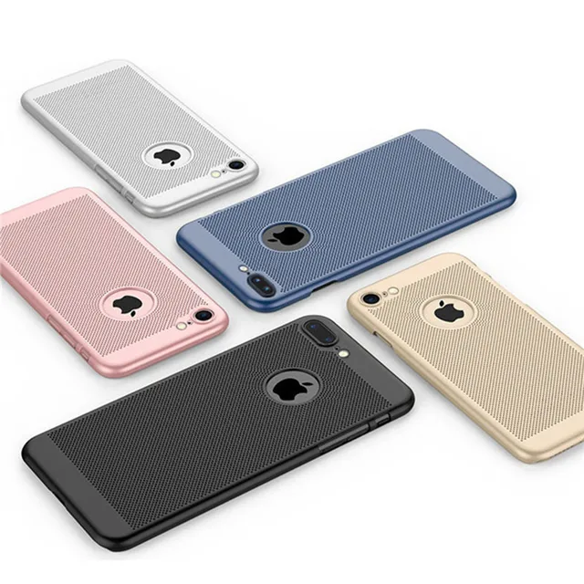 for iPhone 7 5 5S SE case Ultra Slim Grid Heat Dissipate Phone Case For iPhone 6 S 6S 7 8 Plus X XS MAX XR Matte Hard Cover Case