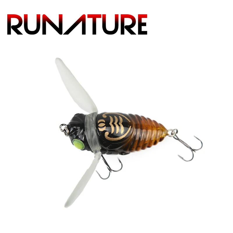 Runature Cicada жесткая приманка для рыбалки 40 мм/6 г Топ водные мухи приманки в виде насекомых Рыбалка Isca искусственная жесткая приманка рыболовные снасти