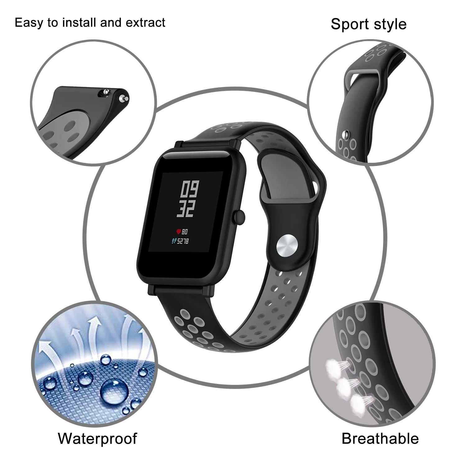 Ремешок для Amazfit pace Bip BIT Lite ремешок браслета Huami amazfit Galaxy watch Gear Sport S2 S3 классический