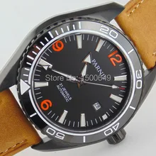 Parnis 45 мм механические керамические Безель сапфировое стекло Мужские автоматические часы E1248