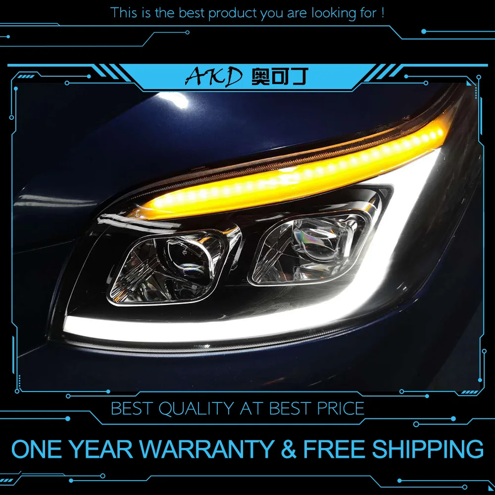

AKD tuning cars Headlight Chevy LOVA AVEO 2004-2018 Headlights LED DRL Running lights Bi-Xenon Beam Fog lights Low beam High