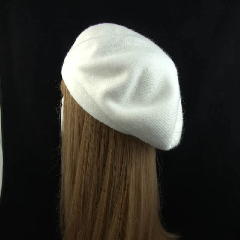 Зимняя модная женская шапка-берет на плоской подошве, Вязаная кашемировая шерстяная шапка, осенняя женская новая кашемировая шапка, женские береты