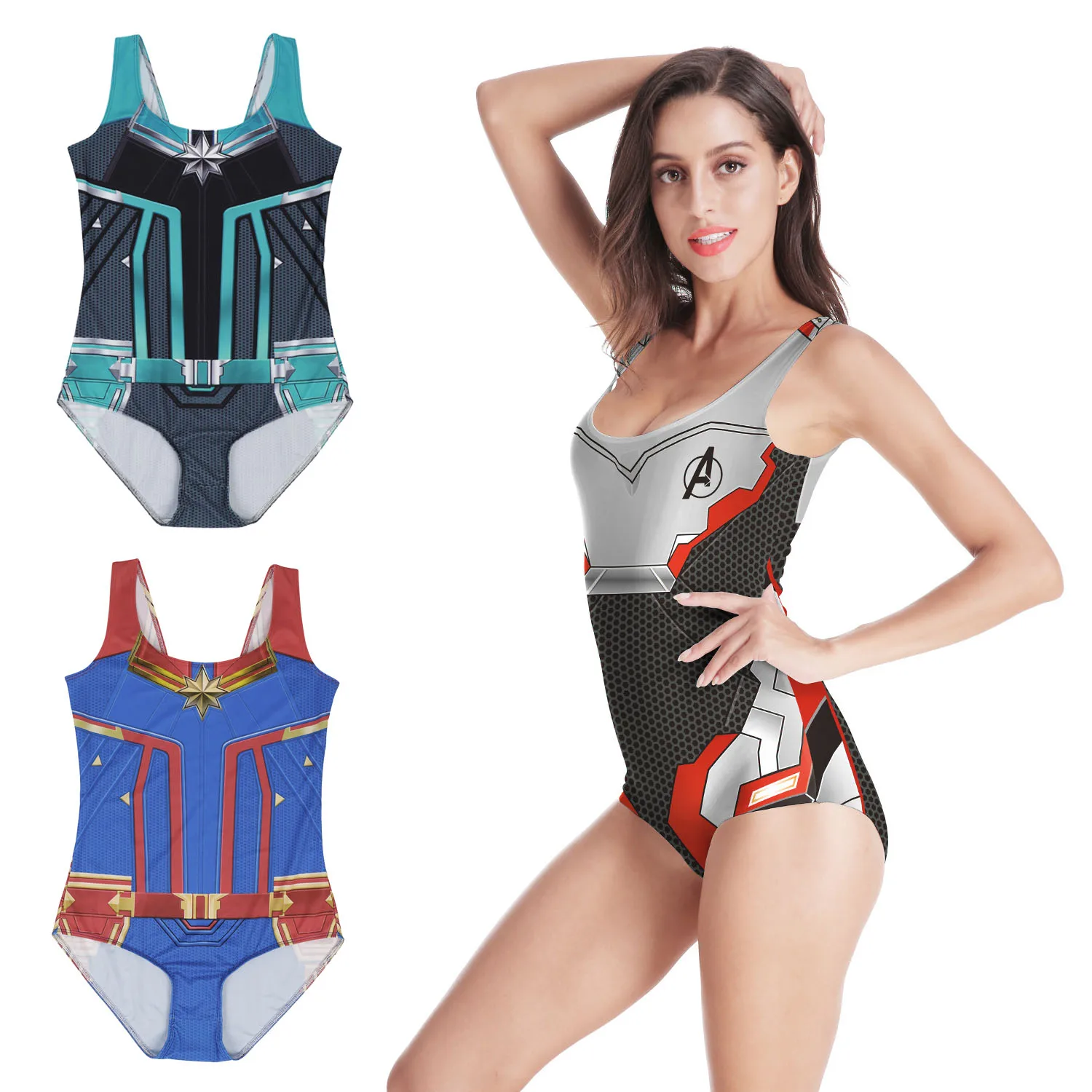 Avengers Endgame Quantum Realm Cosplay Sexy Costumes Bodysuit for Women Bikini Jumpsuit Swimwear 3D printing Jumpsuits Swimsuit