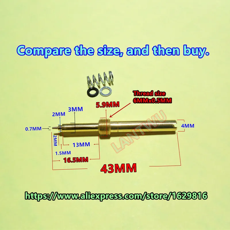 

(2 pcs/pack) Keihin carburetor fuel screws suitable for FCR39 / 41carb of air fuel mixture adjustment screw