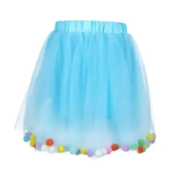 

Gymnastics Suits children's Quality girls' Hair Ball Skirt Baby Colorful Dance Skirts Pettiskirt Gymnastics Dance Wave Dot Mesh