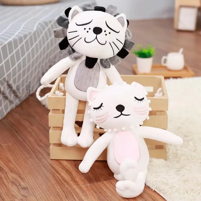 

40cm/60cm Kawaii Lion&Cat Plush Toys Stuffed Animals Fluffy Cat Dolls Lion Pillows Soft Kids Toys Children Girl Gifts Home Decor