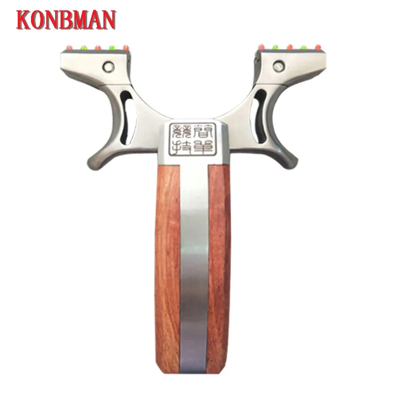 

Slingshot Hunting Stainless steel Catapult LED Sight with Flat rubber band Outdoor Shooting Game High Quality Slingshots