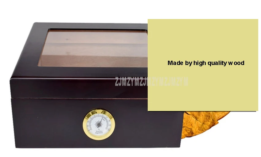 Роскошный прозрачный топ из кедрового дерева 1-25 сигар ящик для хранения деревянный курительный сигары увлажняющий Humidor с увлажнитель с гигрометром