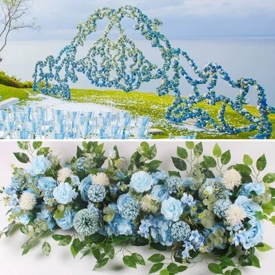 skye blue artificial roses flower arrangement wedding decoration party props wedding stage arches fake flower row arrangement skye blue artificial roses flower arrangement wedding decoration party props wedding stage arches fake flower row arrangement