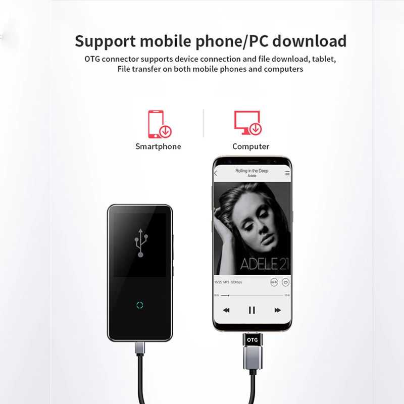 Mahdi M600 Metal Bluetooth Sport MP3 Player Portable Audio 16GB with Built-in Speaker FM Radio Lossless Sound mp-3 HIFI Player