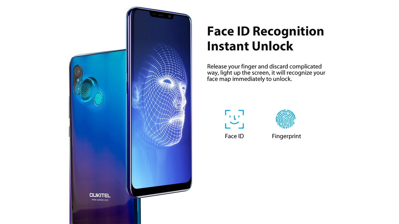 OUKITEL U23 смартфон 6,1" дисплей с насечкой Android 8,1 мобильный телефон MTK6763T Helio P23 Восьмиядерный 6G 64G беспроводной заряд лица ID
