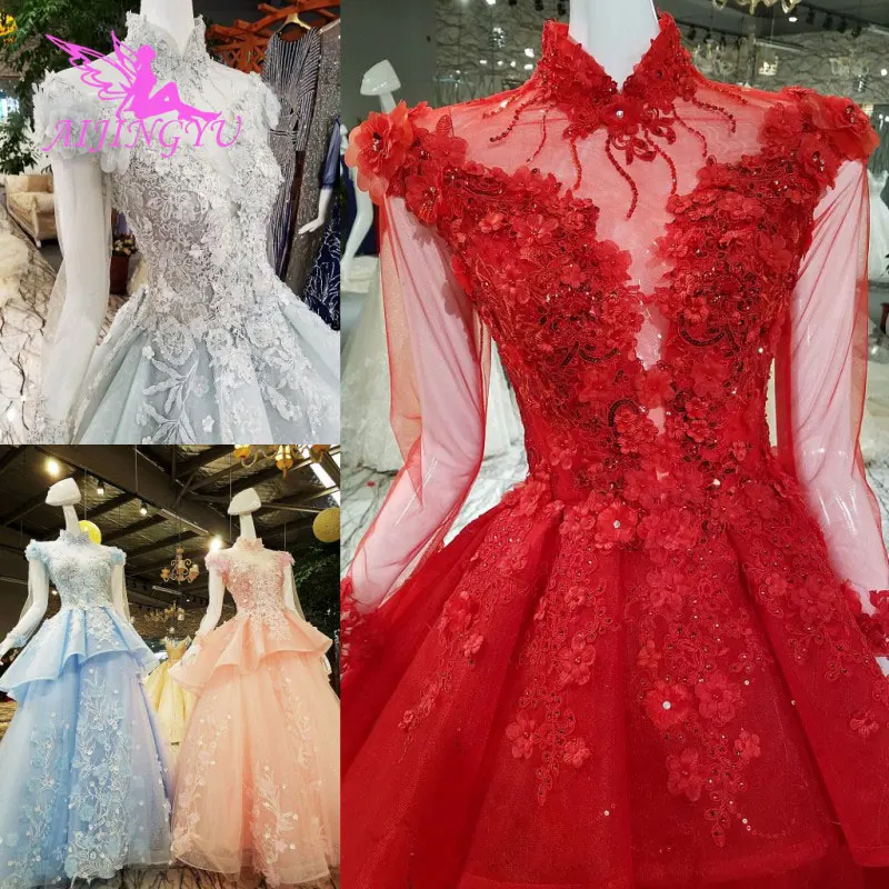

AIJINGYU Wedding Dresses For Bride Gowns By Tulle Asian Cheap Designer Mature Colors Fashion Gown Wedding Dress By