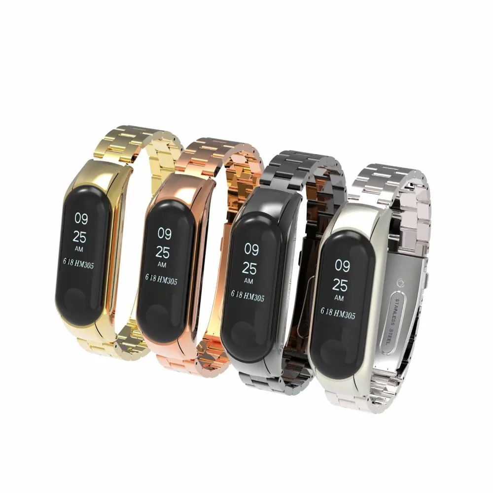 

Diggro Xiaomi Mi Band 3 Bracelet Strap Stainless Steel Smart Bracelet 3 Bead Chain Watch Strap Watchband for Xiaomi Mi Band 3