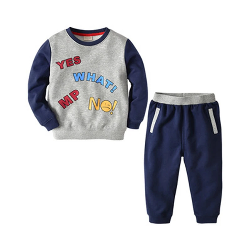 

Children Long Sleeve Suit Spring Model Cotton Letter Boys Long-Sleeved Two-Piece Suit