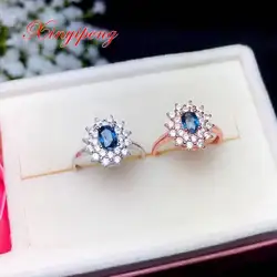 Xin yi peng 925 Серебряное инкрустационное кольцо с натуральным сингулярным сапфиром женское кольцо простое