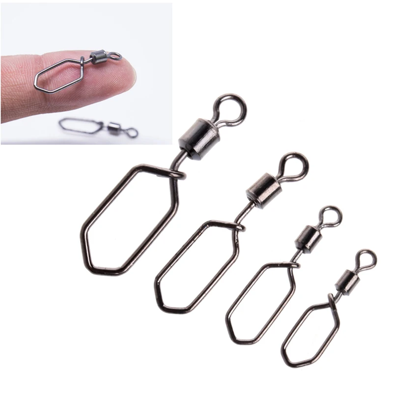 Fishing Hooks connector 20pcs Hooked Snap Pin Fishing Barrel Swivel