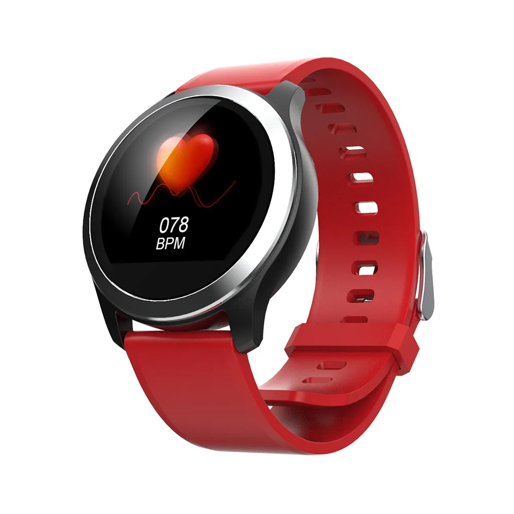 Смарт-часы с монитором сердечного ритма, часы для измерения артериального давления, ЭКГ PPG, фитнес-часы, водонепроницаемые многорежимные спортивные Смарт-часы - Цвет: Красный