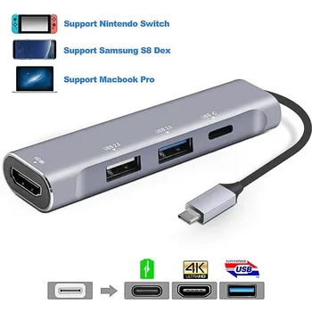 

USB Type C HUB Thunderbolt 3 Adapter Dex Station for Samsung Galaxy Note 8 S9 S8 S9+ S8+ With HDMI 4K USB 3.0 Port for MacBook