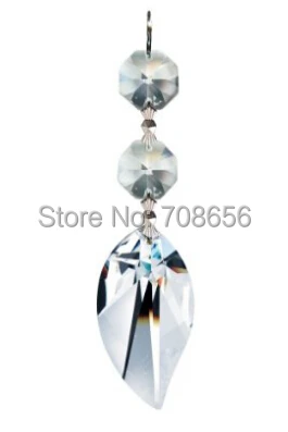 

20pc Diamond Hanging Crystal Garland Wedding Strand with Leaf Pendant Accent made with Magnificent Crystal