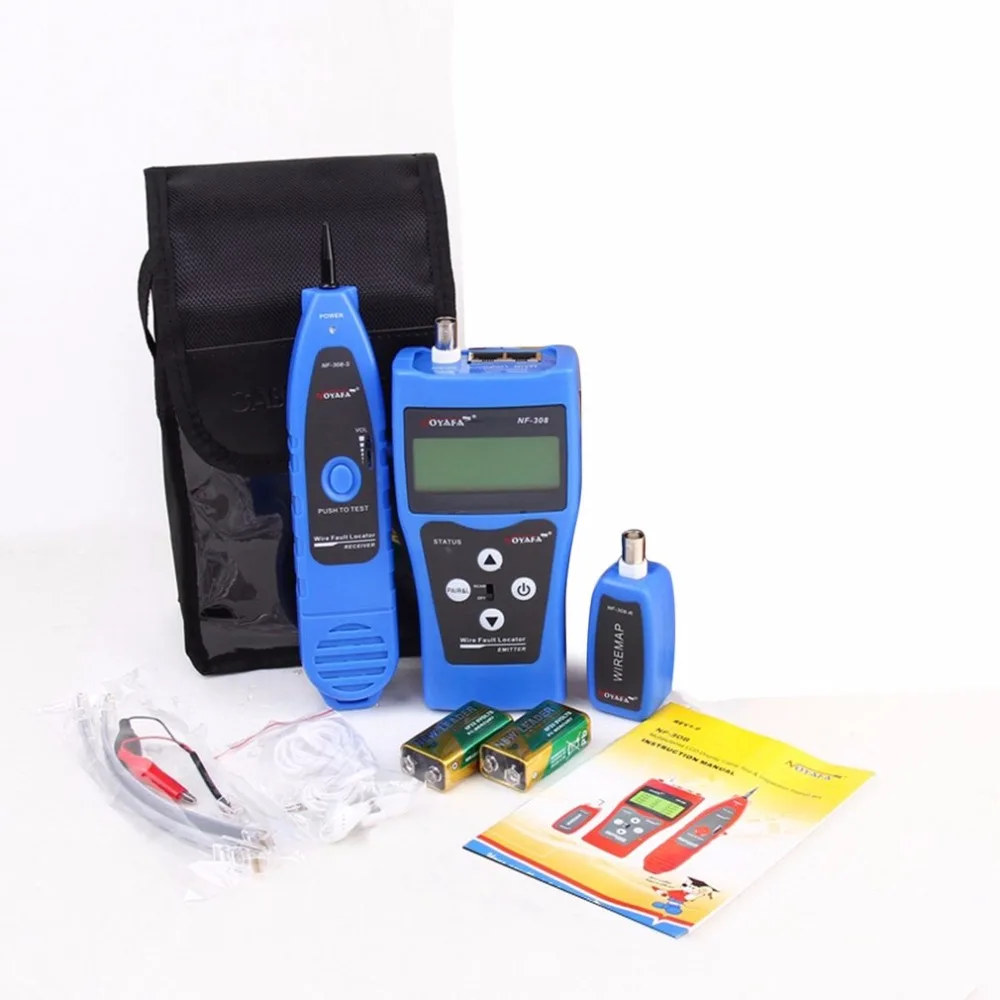 NOYAFA NF-308 متعددة الأغراض شاشة الكريستال السائل شبكة كابل الهاتف الفاحص المقتفي خط مكتشف سلك اختبار كابل محدد