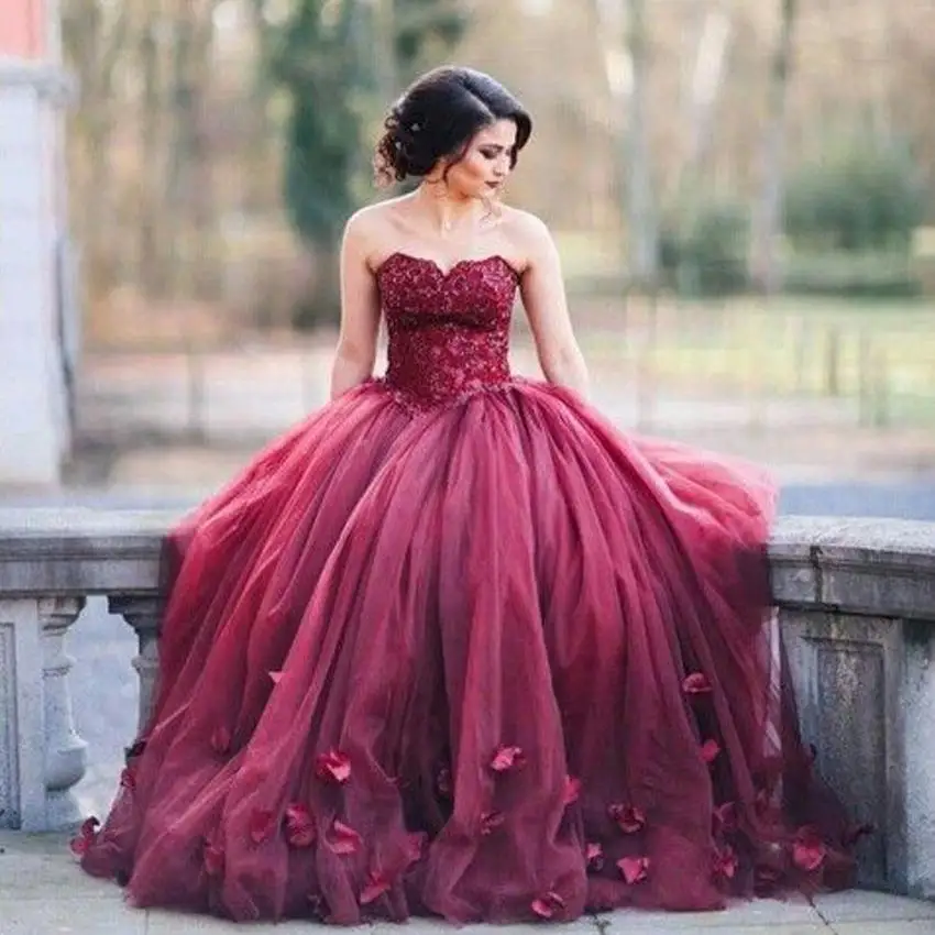 cranberry evening gown