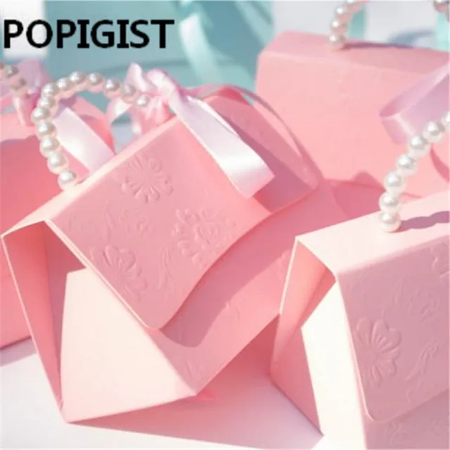 Creative Pearl Portable Party Wedding Favor Candy Boxes Baby Shower
