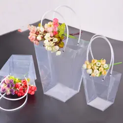 Новинка 2019 года распродажа подарок цветок упаковочная коробка прозрачный трапециевидной сумка для перевозки цветов Роза пластик ПВХ