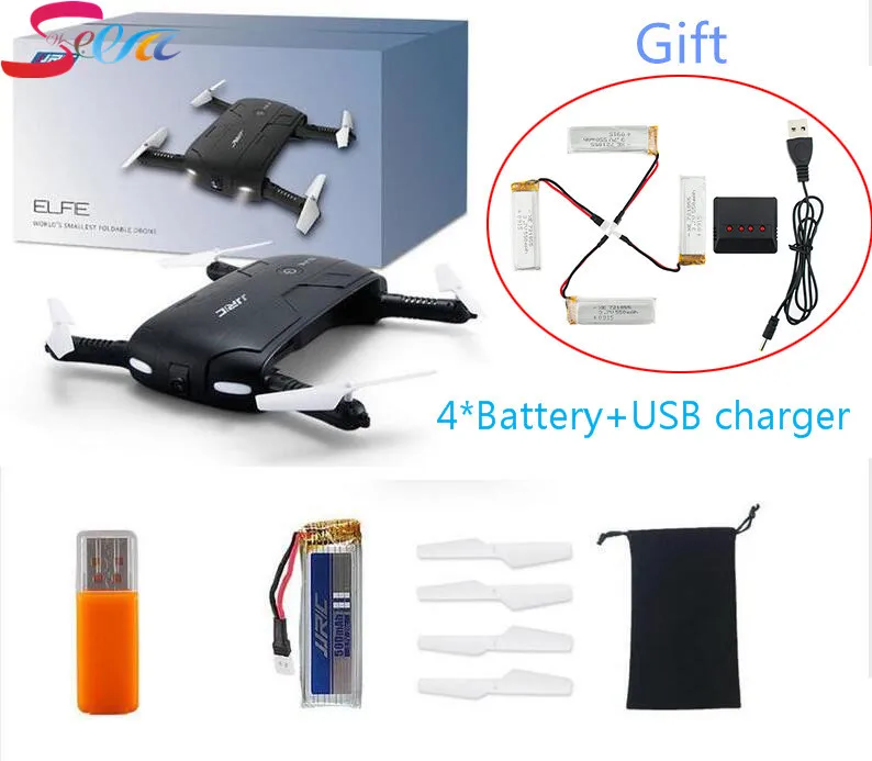 JJRC H37 с 4 шт. 550 мАч батарея и X4 зарядное устройство wifi FPV HD камера 4CH RC Квадрокоптер