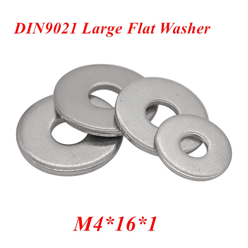 

100pcs M4 Large Flat Washer A2-70/ 304 Stainless steel M4*16*1 large Plain Gasket Washers DIN9021 GB96