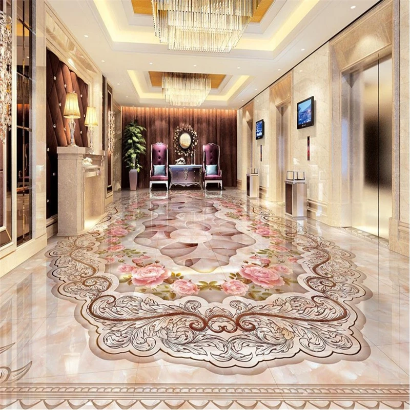 beibehang 3D wall murals wallpaper floor Custom Photo self-adhesive 3D floor marble Photo wallpaper mural floorHome Decoration