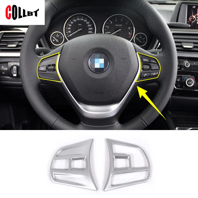 

COLLBT Matte Chrome Interior Steering Wheel Button Cover Trim For BMW 3 4 Series F30 F34 GT 2014-2017 Accessories