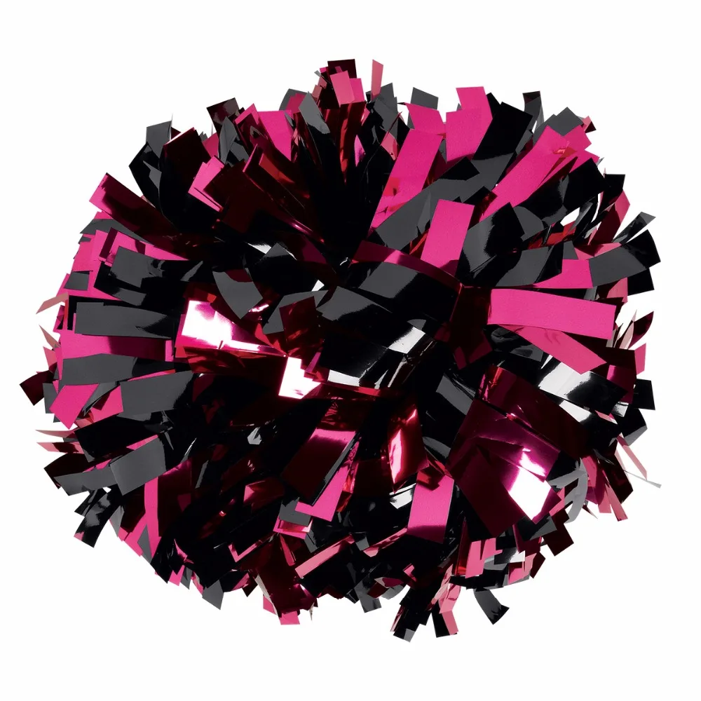 Pom poms 3/4 &quotx 6&quot болельщик металлик ярко розовый/металлик черный на заказ оптовая