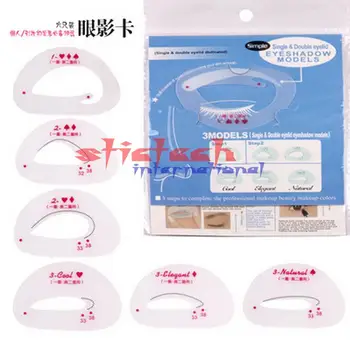 

by dhl or ems 2000sets 6pcs/set eyeliner stencil Eyeshadow Models Auxiliary Tools Tracing Shadow Card Draw rlue