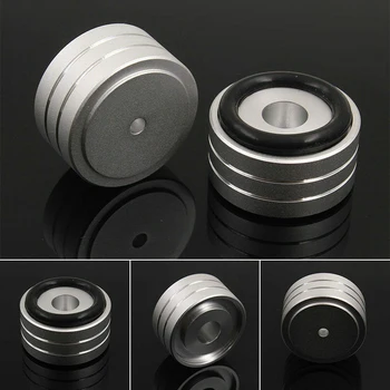 

4pcs/pack Silver CD Player Isolation Feet Pad Shock Absorption Rubber Ring Mat Mini Active Speaker Spikes Stand Foot Pads