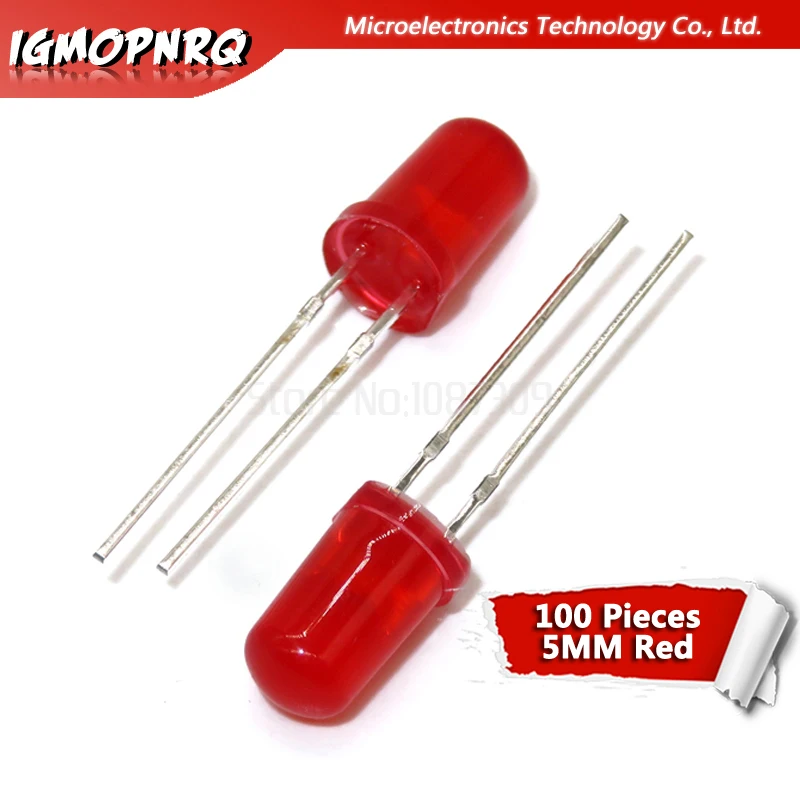 

100pcs Red light-emitting diodes Red turn Red 5mm led