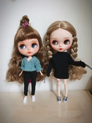 1/6 blyth кукольная одежда Pullip модные кукольные аксессуары свитер+ джинсы с дырками костюм 30 см bjd blyth кукольная одежда для Барби